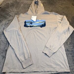 ComfortWash Marthas Vineyard Graphic Hoodie Gray Adult Large NWT Island NWT